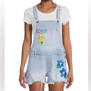 No Boundaries Young Women's Overall Shorts